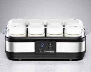 Joghurtmaschine 25W LED Display Joghurt Maker MVPower Joghurtbereiter mit Timer bis 48 Stunden automatische Abschaltung 8X180ml Glasbehälter Edelstahl