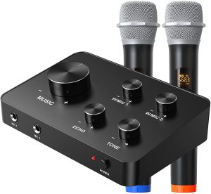 Portable Karaoke Microphone Mixer System Set
